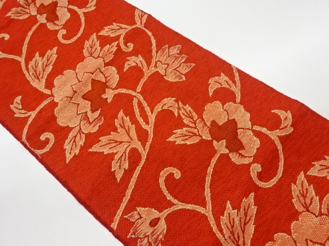 リサイクル　花唐草模様織出し名古屋帯